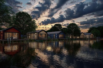 Moderne Wasserhütte mit Klimaanlage, in der N...