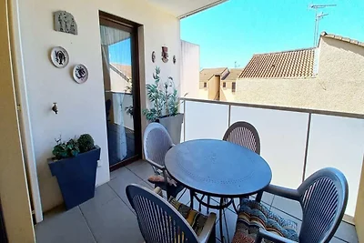 Appartement op 100 m van het strand in Valras