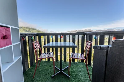 Wohnung in Les Orres mit Blick auf das Tal