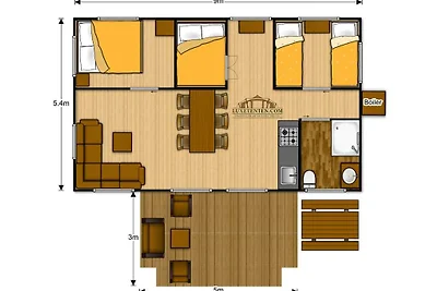 Tenda lodge con servizi igienici
