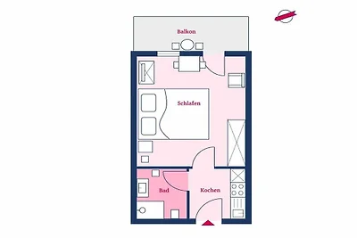 Vakantieappartement met 1 slaapkamer