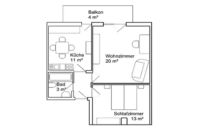 Ferienwohnung mit 1 Schlafzimmer