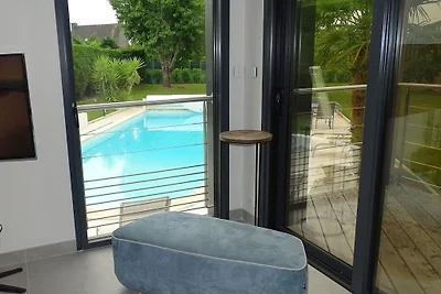 Ferienhaus mit privatem Außenpool, Gouesnac'h