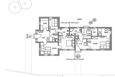 Ferienwohnung mit 2 Schlafzimmer