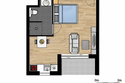 Angepasstes Apartment mit Klimaanlage, in ein...