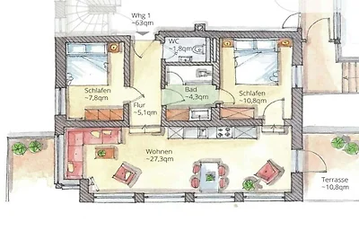 Ferienwohnung Wattblick 1 Haus Nordland