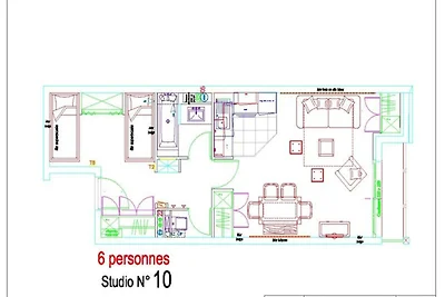 Studio für 6 Personen