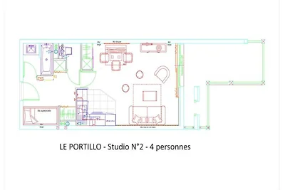 Studio für 4 Personen
