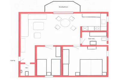 Ferienwohnung mit 2 Schlafzimmer
