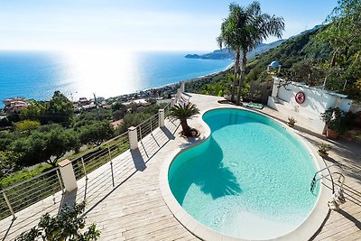 Villa with panoramic sea view pool a few km f...