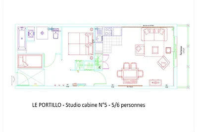 Studio für 6 Personen