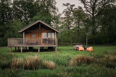 Gezellige lodge met bubbelbad in Drenthe