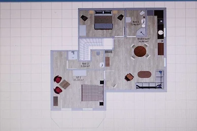 Ferienwohnung mit 2 Schlafzimmer