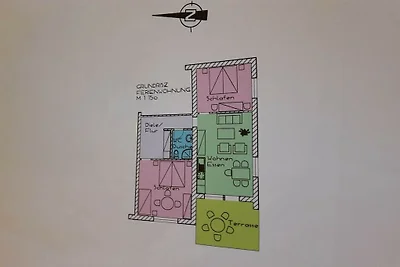 Ferienwohnung mit 2 Schlafzimmer