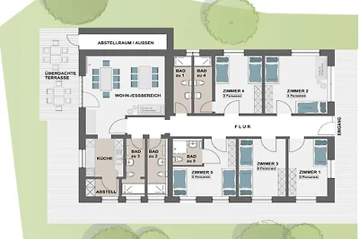 Ferienhaus mit 5 Schlafzimmer