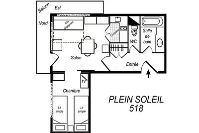 Wohnung in Mottaret mit Ski-in Zugang