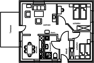 Ferienhaus mit Loggia im Teutoburger Wald