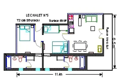 2 Zimmer für 9 Personen