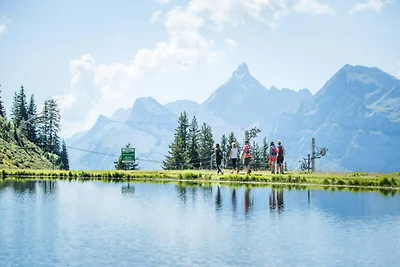 Ferienhaus in den Alpen mit Blick auf die...