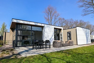 Modern house with decorative fireplace