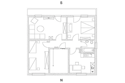 Ferienwohnung mit 2 Schlafzimmer