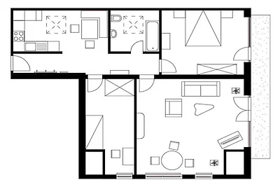 Ferienwohnung mit 2 Schlafzimmer