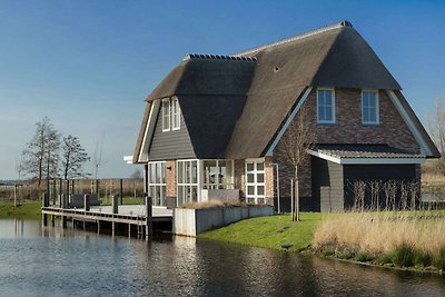 Rieten villa met een sauna bij Tjeukemeer