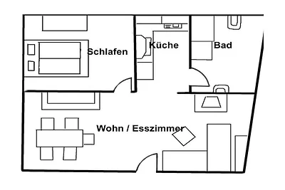 Ferienwohnung mit 2 Schlafzimmer