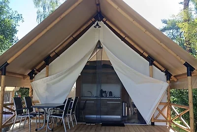 Comfortable tent lodge with veranda