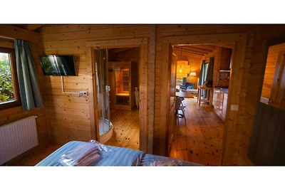 Luxe lodge voorzien van sauna en stoomcabine