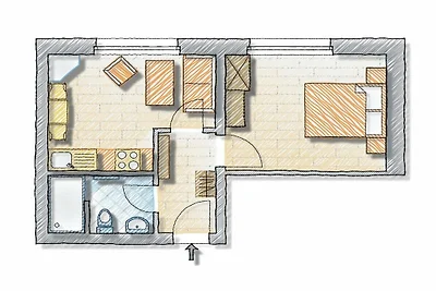 Ferienwohnung mit 1 Schlafzimmer