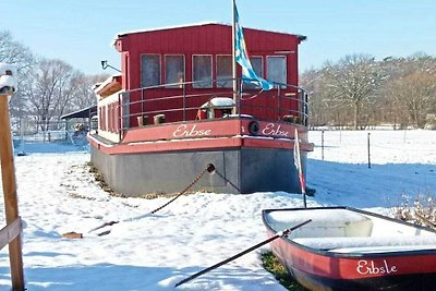 Filmschip "Pea" buitengewone woonboot aan...