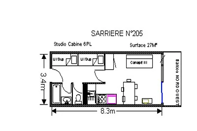 Studio für 6 Personen