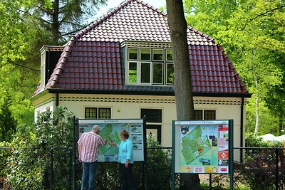 Haus mit einem von Wald umgebenen Garten