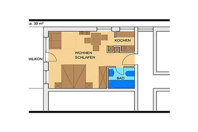 Ferienwohnung mit 1 Schlafzimmer