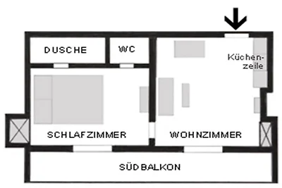Vakantieappartement met 1 slaapkamer