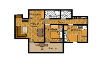 Vakantieappartement met 2 slaapkamers