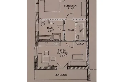 Ferienwohnung mit 2 Schlafzimmer