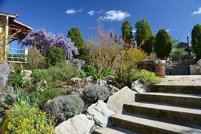 Cottage attorno alla piscina in una villetta