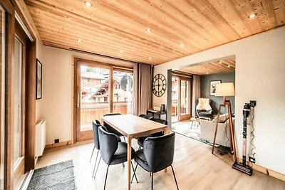 Apartment in Morzine mit Blick auf das Dorf
