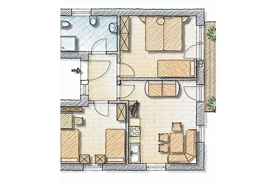 Vakantieappartement met 2 slaapkamers