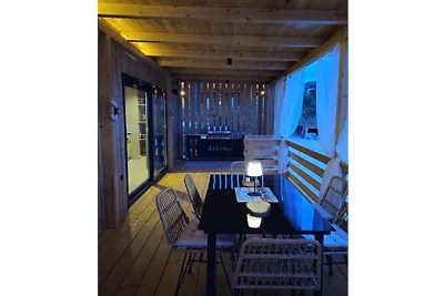 Mobilheim in Drage mit Barbecue und Wifi