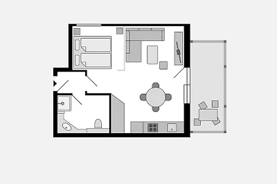 Dünenpark Binz Komfortplus 1-Raum-Ferienwohnu...
