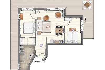 3-Raum-Appartement mit Dachterrasse