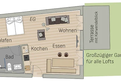 Adlerhaus, Gartenwohnung -410-
