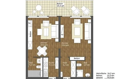 Dünenhof App. 31-32 Meerseite