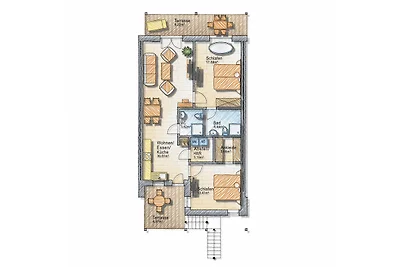 Ocean Two Bedroom mit Badewanne