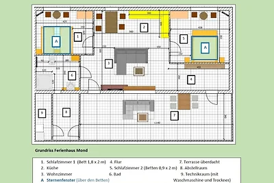 Ferienhaus Mond mit Sternenblick