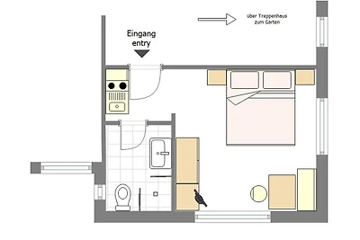 Studio/Apartment mit Bergblick