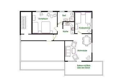 Gästehaus Achtern Diek - Wohnung